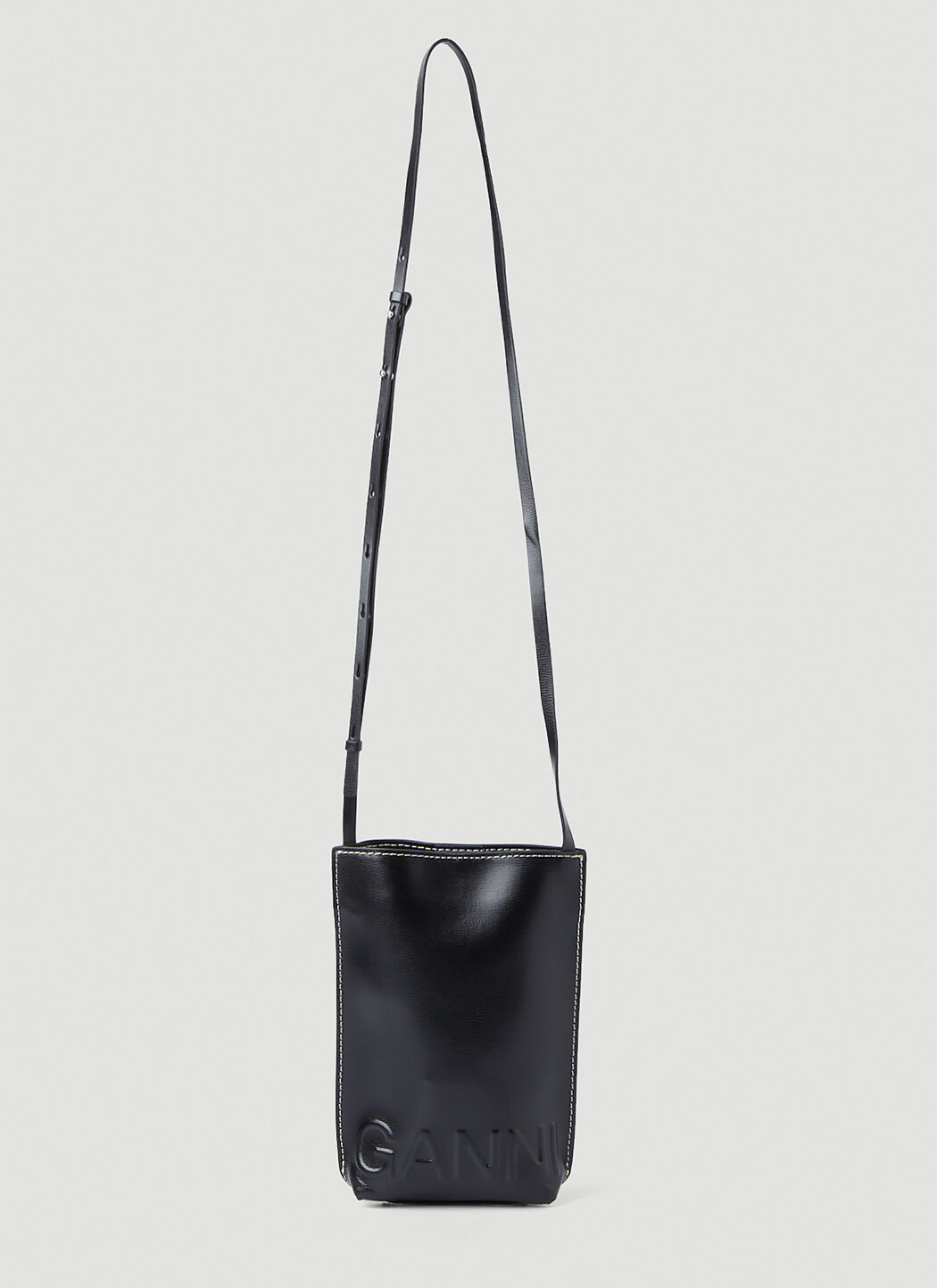 GANNI Banner Small Recycled Shoulder Bag Black gan0250048