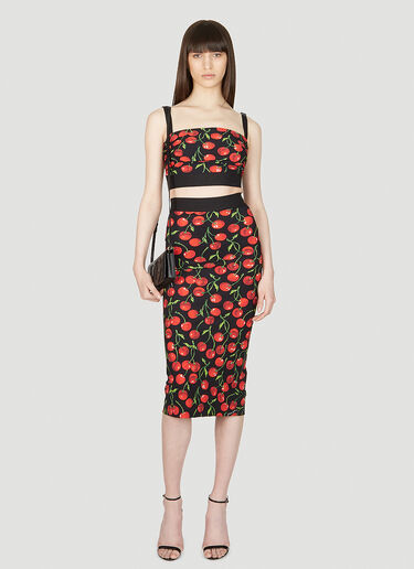 Dolce & Gabbana 樱桃图案短款上衣 黑色 dol0253014