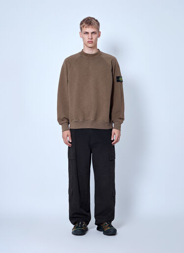 Stone Island Sweatshirt with Logo Patch Brown sto0165092