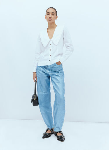 GANNI Foil Stary Denim Jeans Blue gan0254010