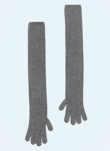 Max Mara Long Cashmere Gloves Grey max0258047
