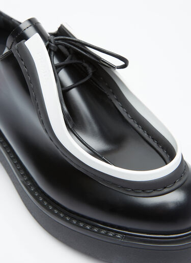 Prada Brushed Leather Lace-Up Shoes Black pra0254051