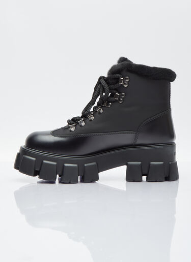 Prada Monolith Leather Boots Black pra0254022
