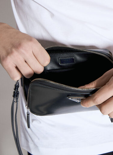 Prada Brique 磨砂皮革斜挎包 黑色 pra0155031
