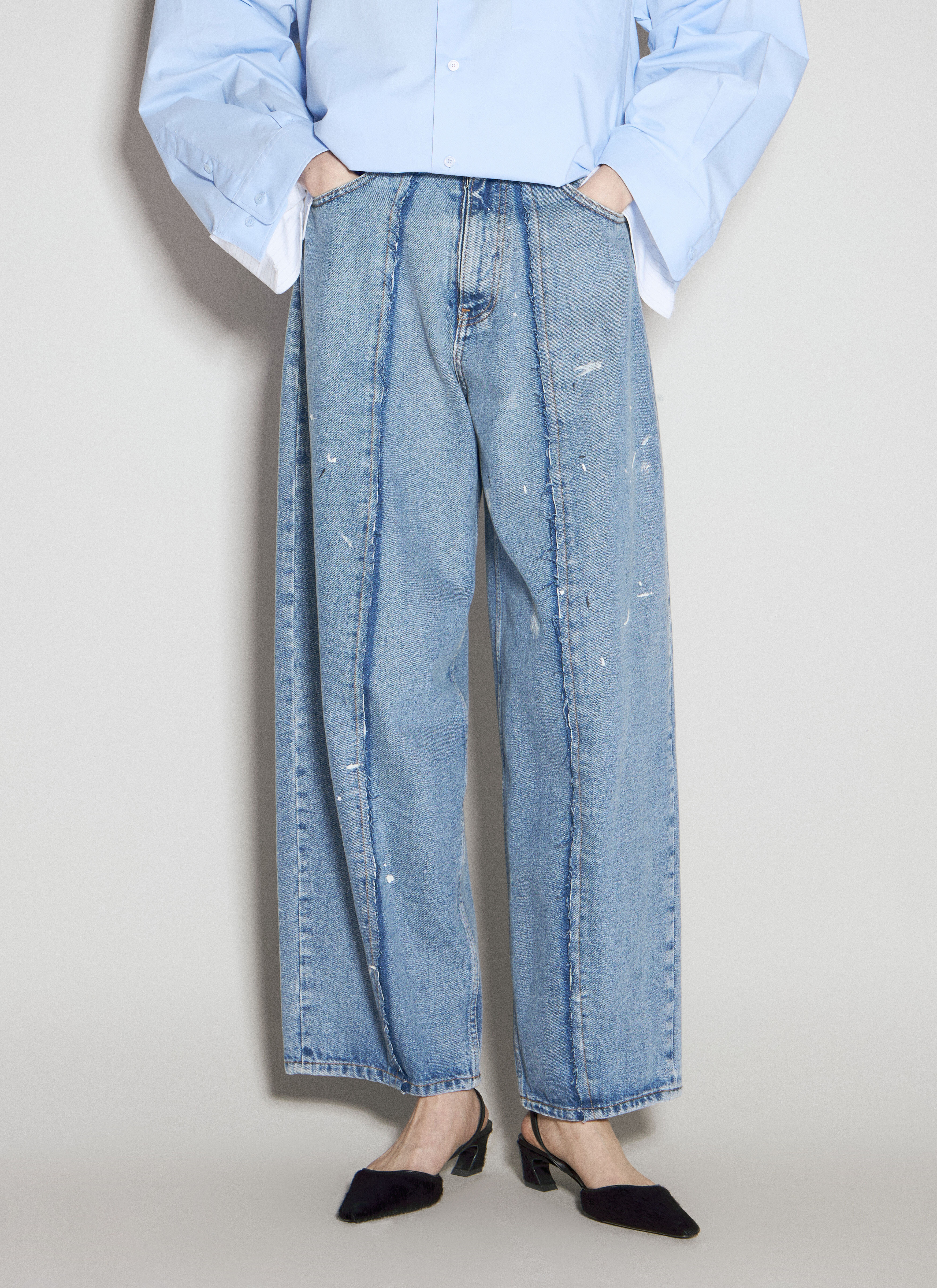 エムエムシックス MM6 24SS Raw Jeans MM6 Maison Margiela Women's' Raw Jeans in Blue | LN-CC®