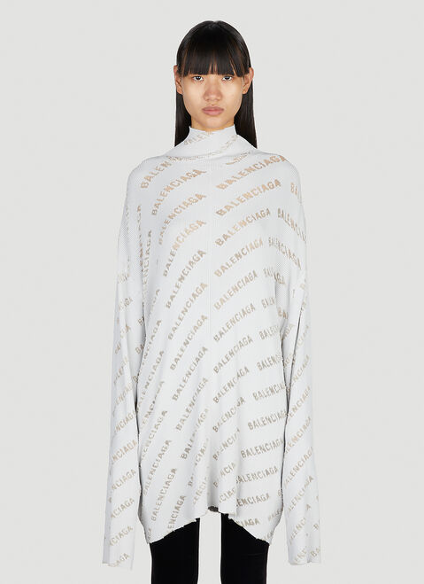 Jacquemus All Over Logo High Neck Sweater Beige jac0251040