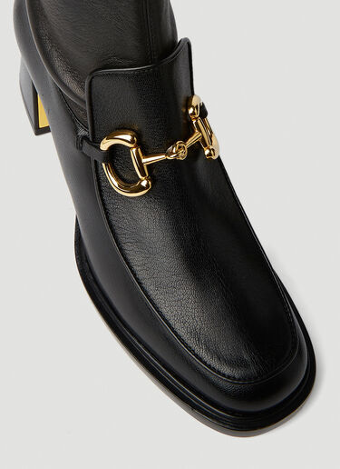 Gucci Horsebit Plaque Ankle Boots Black guc0251156