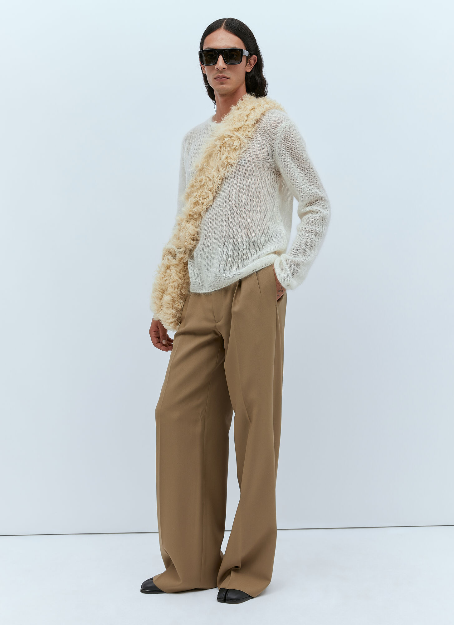 Shop Gucci Mohair Silk Sweater In White