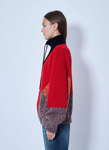 LN-CC® - Marni: Zippered Knit Sweater - Red Marni Zippered Knit Sweater Red mni0266002