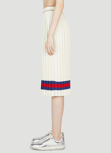 Gucci G Rhombus Knit Skirt Cream guc0253053