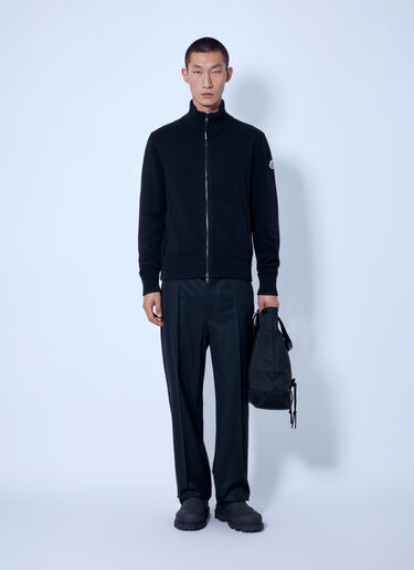LN-CC® - Moncler: Cashmere & Wool Zip-Up Cardigan - Black Moncler Cashmere & Wool Zip-Up Cardigan Black mon0166052
