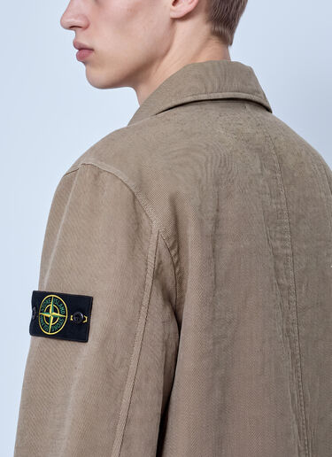 Stone Island Textured Zip Jacket Beige sto0165094