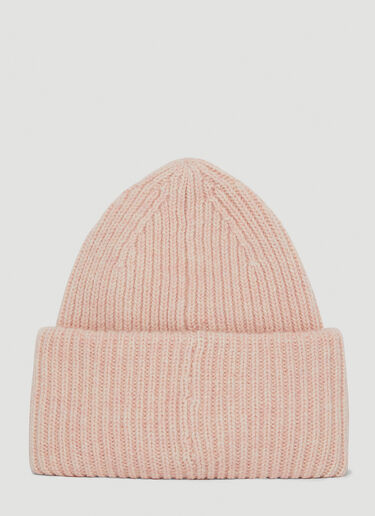 Acne Studios Face Patch Beanie Hat Pink acn0351016