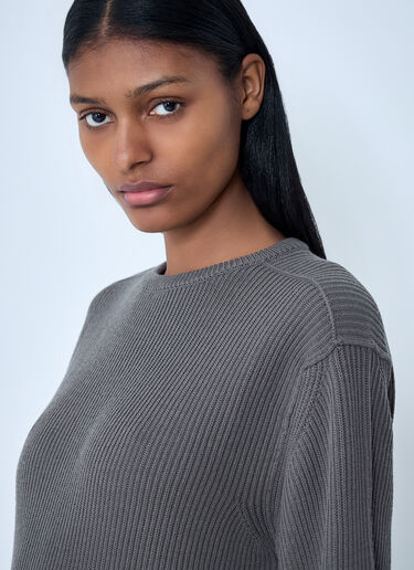 Rick Owens Ribbed Knit Sweater Grey ric0263040