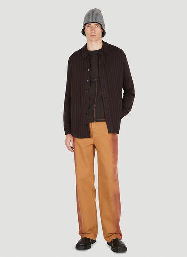 Eckhaus Latta シュランク ボタンダウンシャツ ブラウン eck0151004