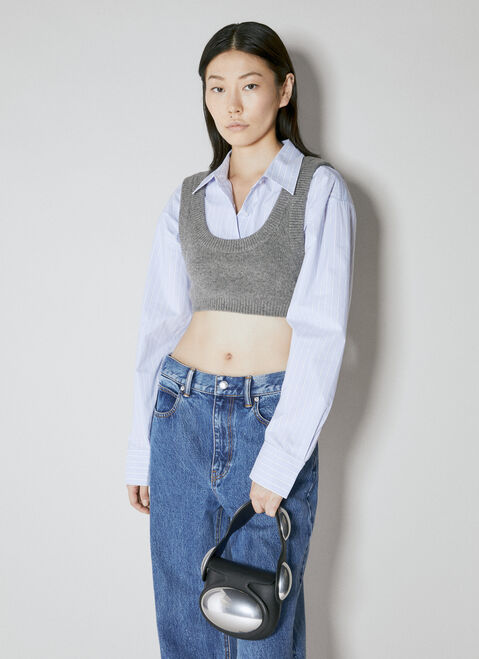 Alexander Wang Layered Poplin Shirt Grey awg0253028