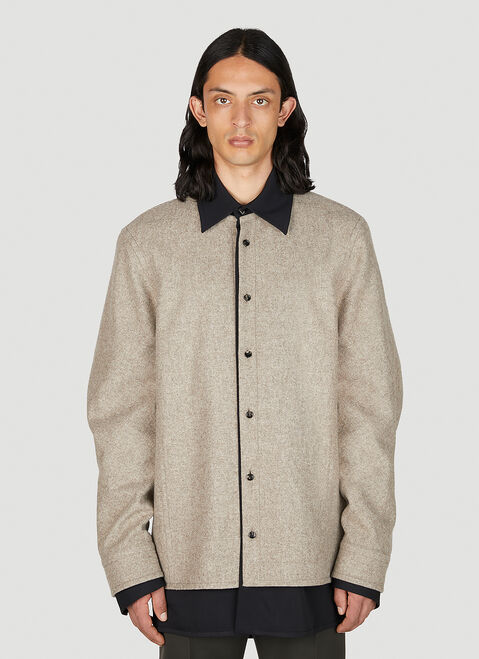 Bottega Veneta Wool Flannel Double Shirt Black bov0142013