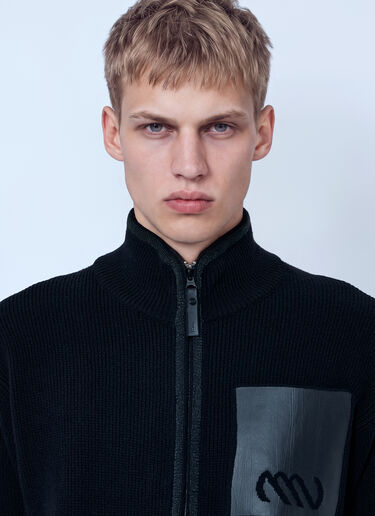 LN-CC® - Massimo Osti Studio: Zip-Up Jacket with Chest Patch - Black Massimo Osti Studio Zip-Up Jacket with Chest Patch Black mao0166004