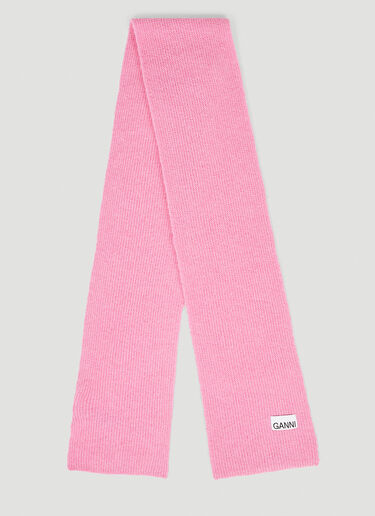 GANNI Wool Scarf Pink gan0253055