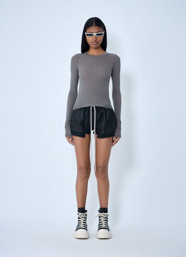 Rick Owens Ribbed Long Sleeve T-Shirt Grey ric0263014