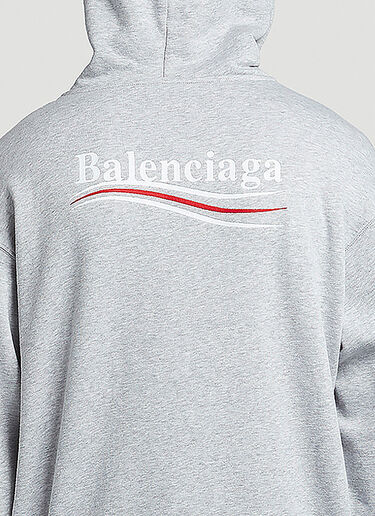 Balenciaga Logo Hooded Sweatshirt Grey bal0146004