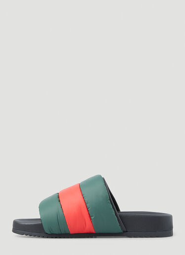 Gucci Web Stripe Padded Slides Green guc0150162