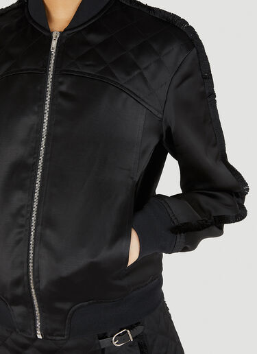 Durazzi Milano 퍼리 트리밍 봄버 재킷 블랙 drz0252009