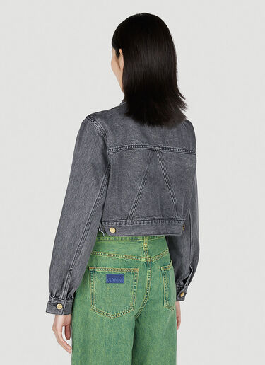 GANNI Cropped Denim Jacket Grey gan0252027