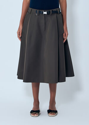 Prada Technical Fabric Circle Skirt Khaki pra0263002