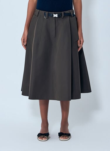 Prada Technical Fabric Circle Skirt Khaki pra0263002