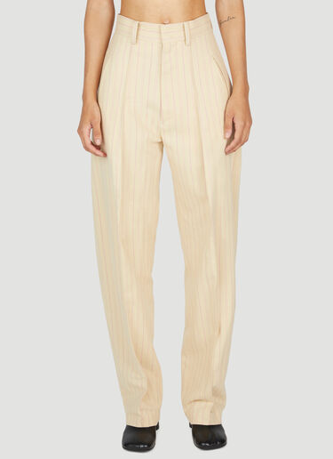 Isabel Marant Sopiavea Striped Tapered Pants Yellow ibm0253002