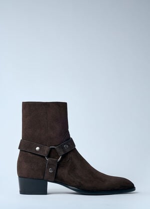 Saint Laurent Wyatt Harness Boots Brown sla0159036