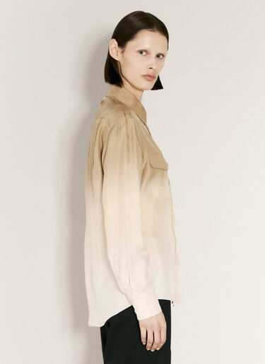 Prada Ombre Silk Shirt Beige pra0256011