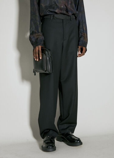 Prada 가죽 숄더백과 파우치 블랙 pra0153024