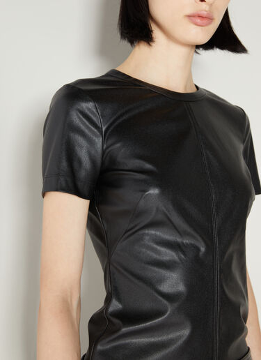 Helmut Lang Faux Leather T-Shirt Black hlm0253003