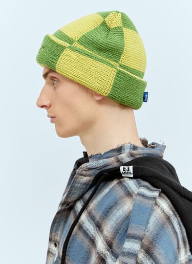 Awake NY Checkerboard Beanie Hat Yellow awk0154018