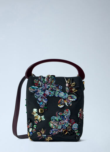 LN-CC® - Dries Van Noten: Micro Embroidered Bag - Black Dries Van Noten Micro Embroidered Bag Black dvn0265017