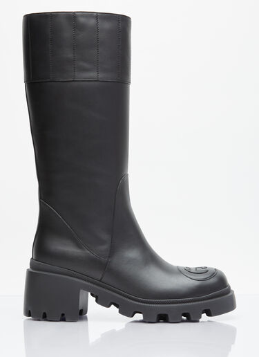 Gucci Interlocking G High Leather Boots Black guc0255062
