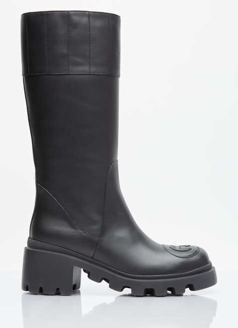 Gucci Interlocking G High Leather Boots Pink guc0255012