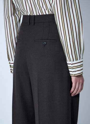 Saint Laurent Wool Chiné Pants Brown sla0260074