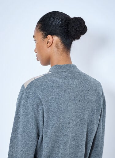 LN-CC® - RÓHE: Argyle Mouliné Polo - Grey RÓHE Argyle Mouliné Polo Grey roe0265017