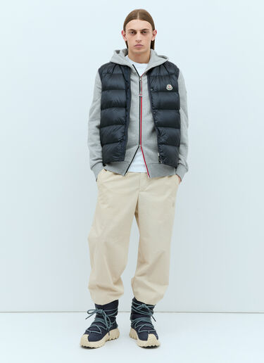 Moncler 로고 패치 후드티셔츠 그레이 mon0157033