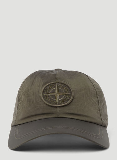 Stone Island Logo Embroidery Baseball Cap Olive sto0154093