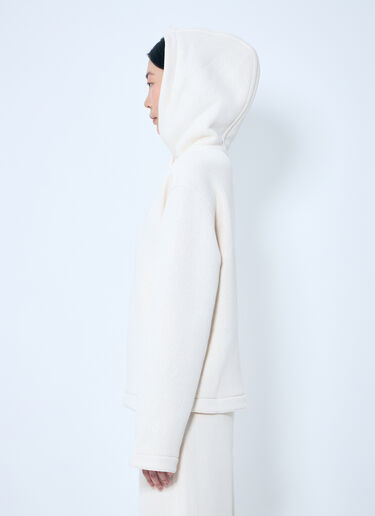 Max Mara Logo Embroidery Hooded Sweatshirt White max0259005