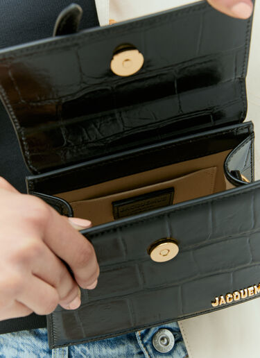 Jacquemus Le Chiquito Moyen Bouclé Handbag Black jac0256086