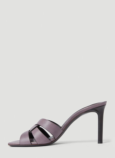 Saint Laurent Tribute High Heeled Mules Purple sla0252030