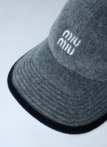Miu Miu Logo Motif Baseball Cap Grey miu0262009