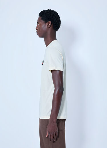 LN-CC® - Moncler: Crewneck Logo T-shirt - Cream Moncler Crewneck Logo T-shirt Cream mon0166012
