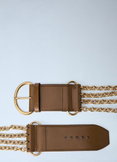 Chloé Chain Detail Wide Belt Brown chl0264037