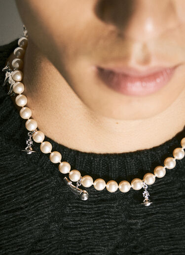 Vivienne Westwood Anglo Pearl Necklace Silver vww0158009